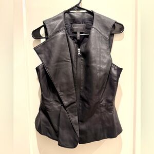 BCBGMaxAzria Black Faux Leather Vest